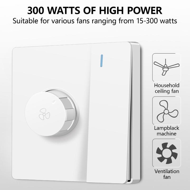 Бесступенчатый регулятор скорости для потолочного вентилятора, переключатель регулировки скорости, настенный вентилятор со скрытым монтажом, регулятор скорости, тип 86, для дома