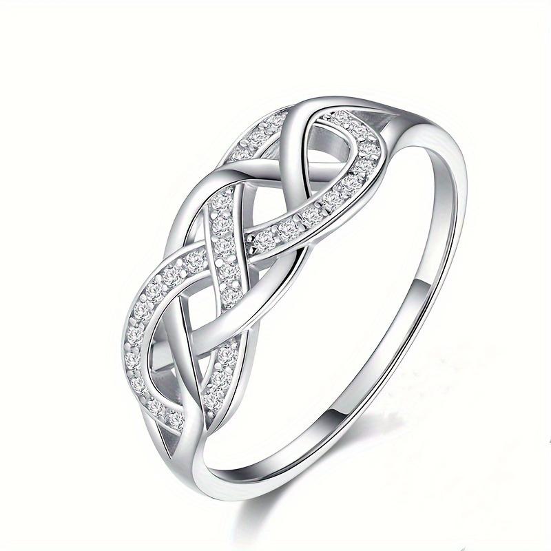 Elegant and simple women's zircon inlaid ring, exquisite finger decoration, wedding gift
