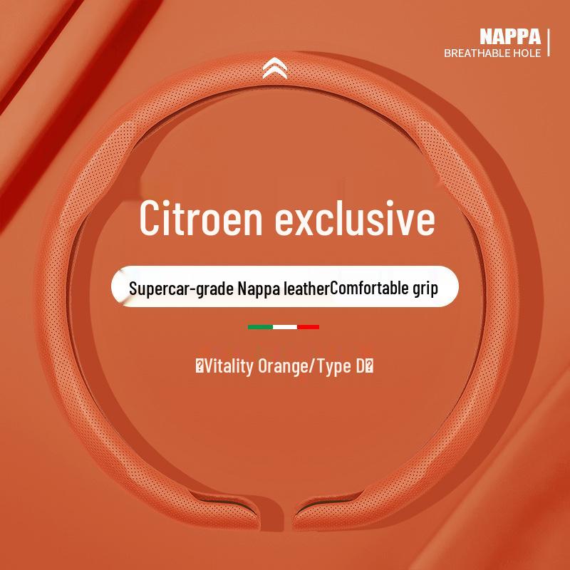 Genuine Leather Steering Wheel Cover for Citroen C4L, C5, Elysee, C6, Sega, C3-XR, Yunyi