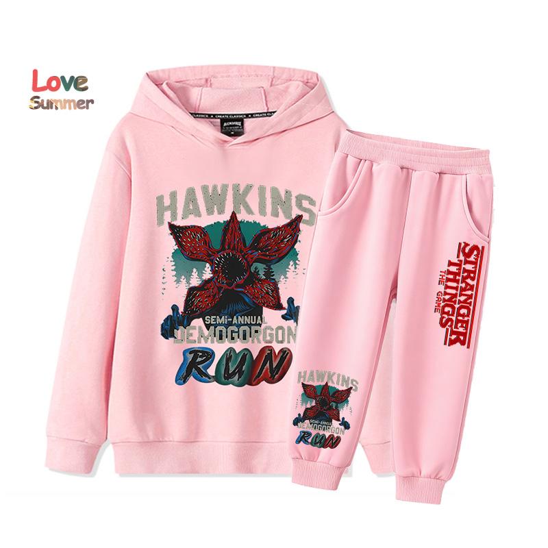 2025 Дешевые Популярные Новинки для Мальчика Девочки Повседневная Одежда Stranger Things Графика Повседневный Стиль Осень Зима Худи Спортивный Костюм
