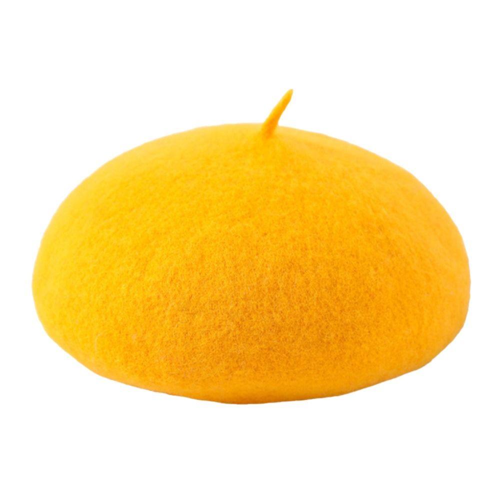 Wool Thickened Artist Beret Solid Color Flat Cap Solid Women's Painter Hat  Autumn Winter