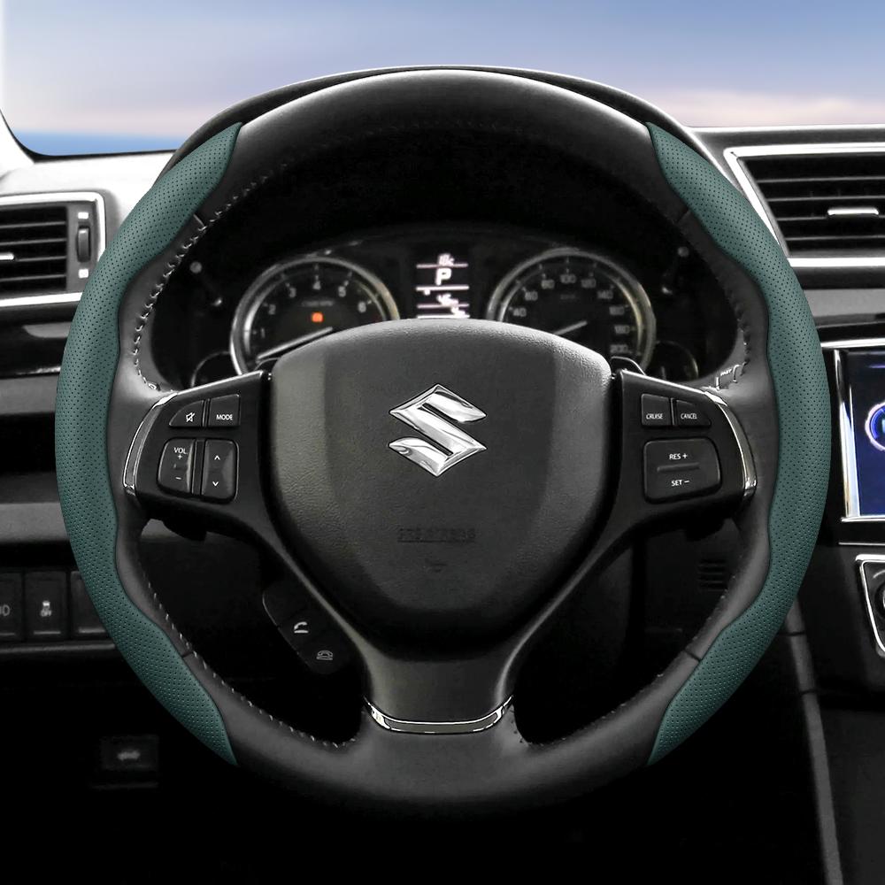 Подходит для Suzuki Дышащая Кожаная Накладка на Руль с Отверстиями Сегментированная Конструкция Быстрого Крепления Противоскользящая и Прочная Swift 2011 Sx4 Grand Vitara