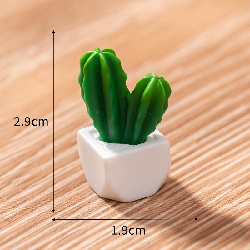 Микро-ландшафтные украшения, имитирующие суккулентные растения, кактусы, горшочки, смоляные поделки, настольные украшения для детского домика, маленькие украшения