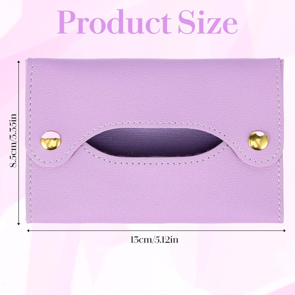 Pocket Tissues Holder, Tissue Holder for Purse, Soft Tissue Box, Reble Tissues Pouch, Paper Box Bag for Face Towels, Paper Towel Pu Leather Case