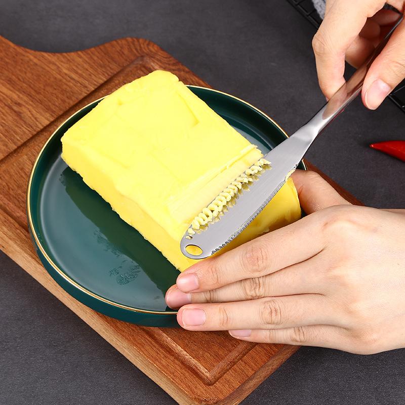 Butter knife hole, cheese dessert knife professional stainless steel jam knife tableware, toast wipe, cream bread, kitchen tools
