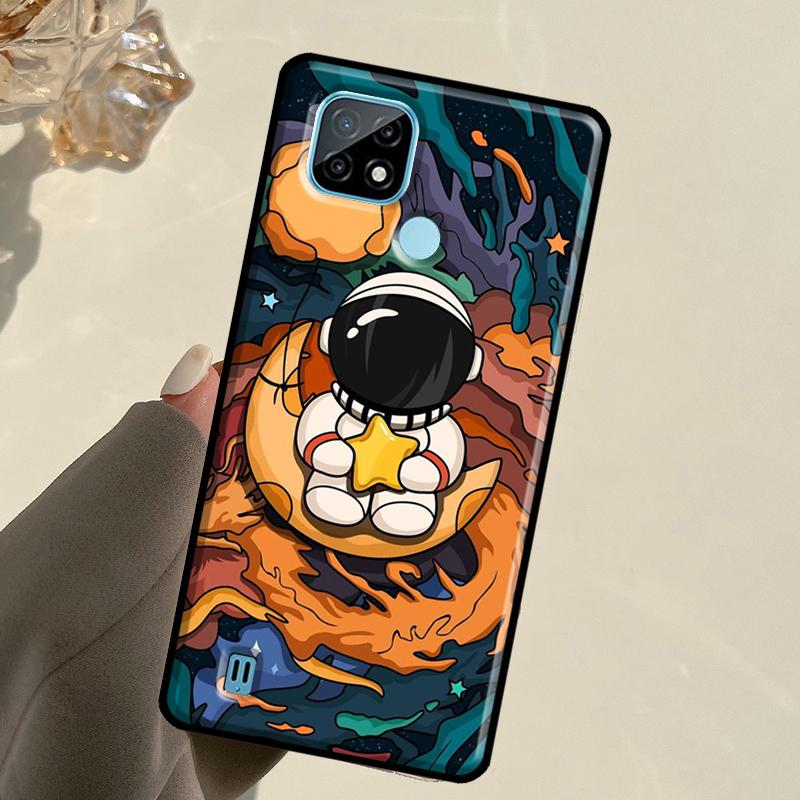 Чехол Star Astronaut Cute для Realme GT 7 Pro GT 6T 6 5 C67 C61 C55 C53 C51 C21Y C25S C75 10 11 12 13 14 Pro Plus