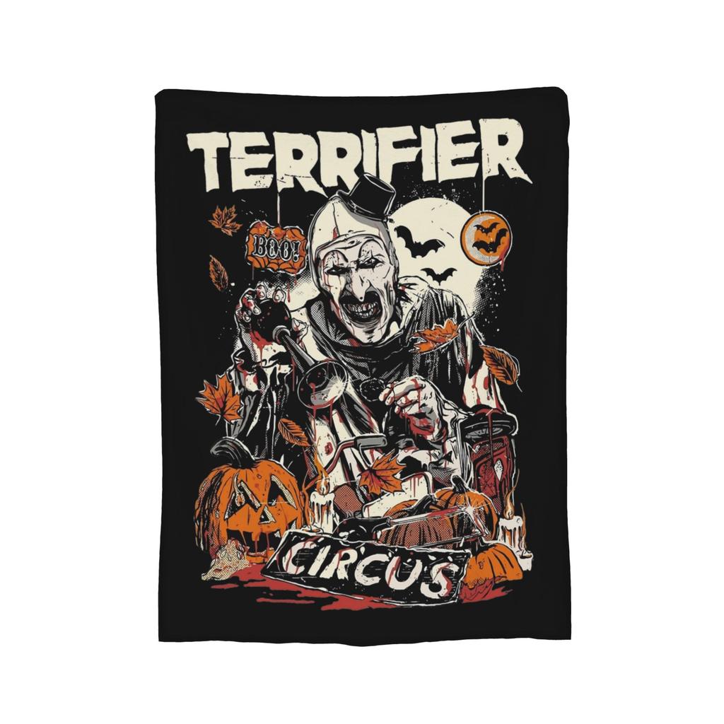 Постер Terrifier 3 Рождественское одеяло Флис Рождество Хэллоуин Искусство Клоун Тонкие пледы для дивана Уличное одеяло
