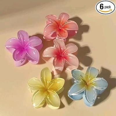 TreegoArt Модные Заколки-Клешни для Волос с Цветами TreegoArt Милые Аксессуары для Укладки Волос Для Девочек, Подростков Мультицветные - Набор Из 6 Штук