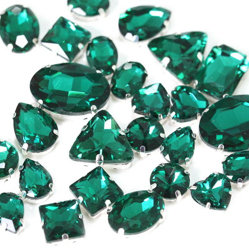 Mixed 50 Rhinestones Single Claw Glass Hand Sewing Drill Claw Drill DIY Wedding Decoration Clothing Crystal Buckle Rhinestone Sew On Beads