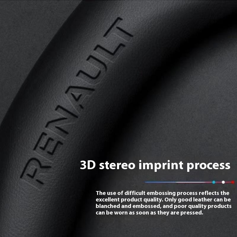 Car Carbon Fiber Anti-Slip Steering Wheel Cover For Renault Megane Duster kadjar Captur Clio Talisman Laguna Sandero Scenic KWID S444