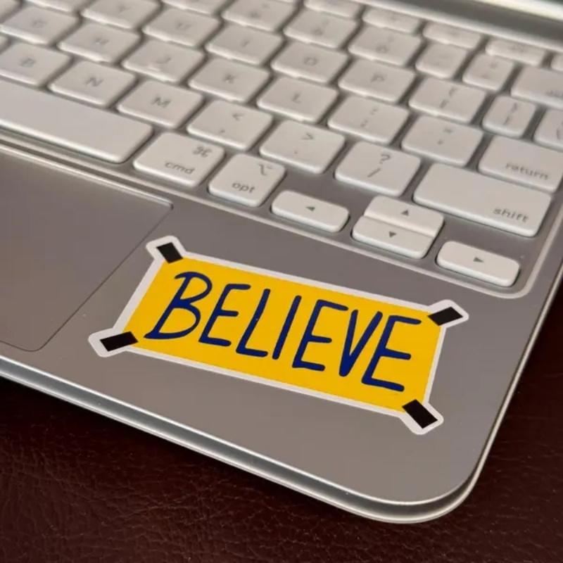 Наклейка Believe, Наклейка Ripped Inspirational Lasso, Наклейка на бутылку с водой, Наклейка на флягу Hydro, Мотивирующая цитата