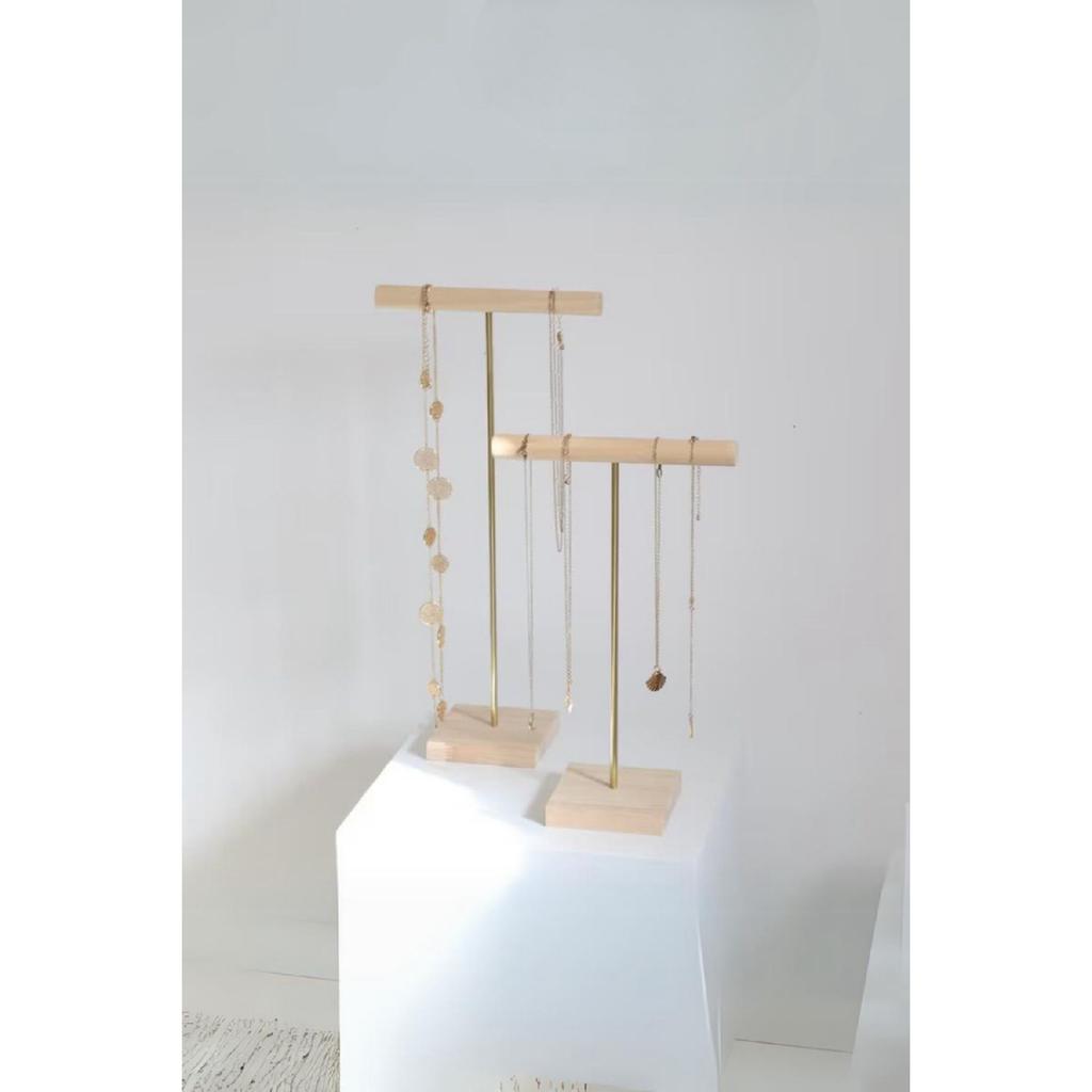 30-40-50 Cm Triple Jewelry Organizer Necklace Strap Wooden Jewelry Stand Bracelet Accessory Regulatory Makeup