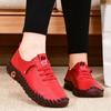 Autumn Women's Soft Sole Shoes Hollow Breathable Loafers Comfortable Flat-soled Mother's Shoe Non-slip Wear-resistant Work Shoes