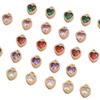 Brass Heart Charm Pendant with Zircon Crystal Stone for Earring Bracelet Necklace DIY Jewelry Making Findings Accessories