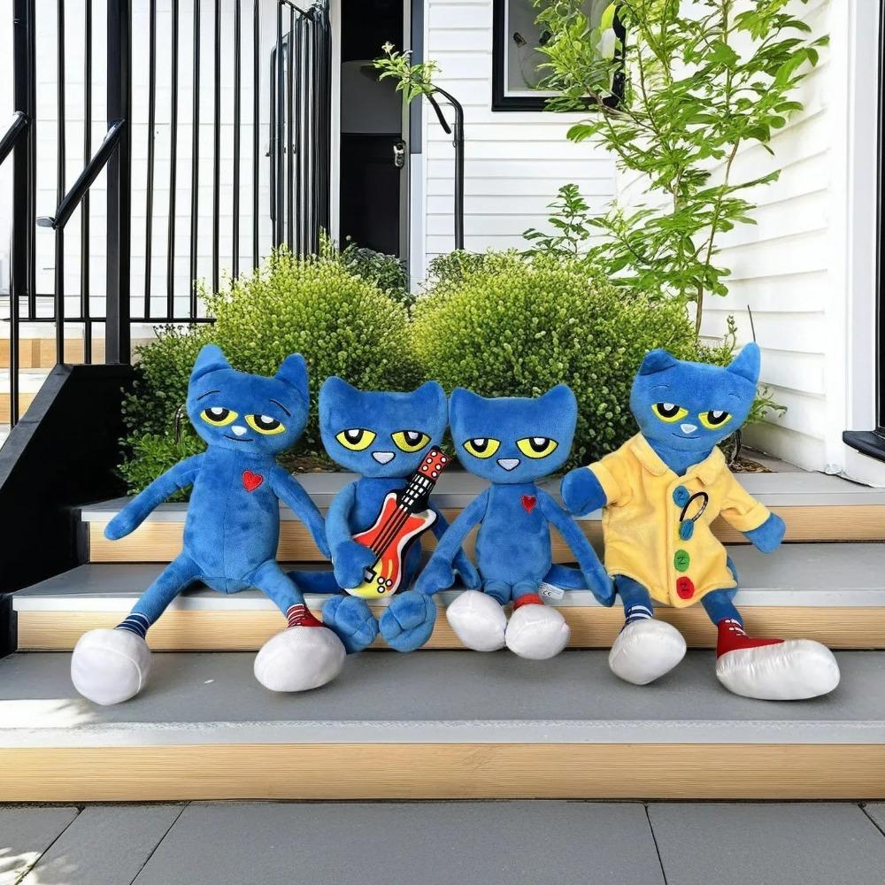 30cm Cartoon Smile Pete Cat Plush Toy Anime Blue Kitty Animal Stuffed Doll Accompany Baby Sleeping Dolls Kids Birthday Present