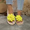 Women's Slippers Summer New Flat Round Head Flower Matching Color Flip-flops Casual Comfort Increase Non-slip Sandals