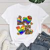 (Premium T-shirt)Women Fashion Lgbt Love Letter Print T-Shirt Female Casual T Shirt Harajuku Soft Short Sleeve Round Neck Shirts