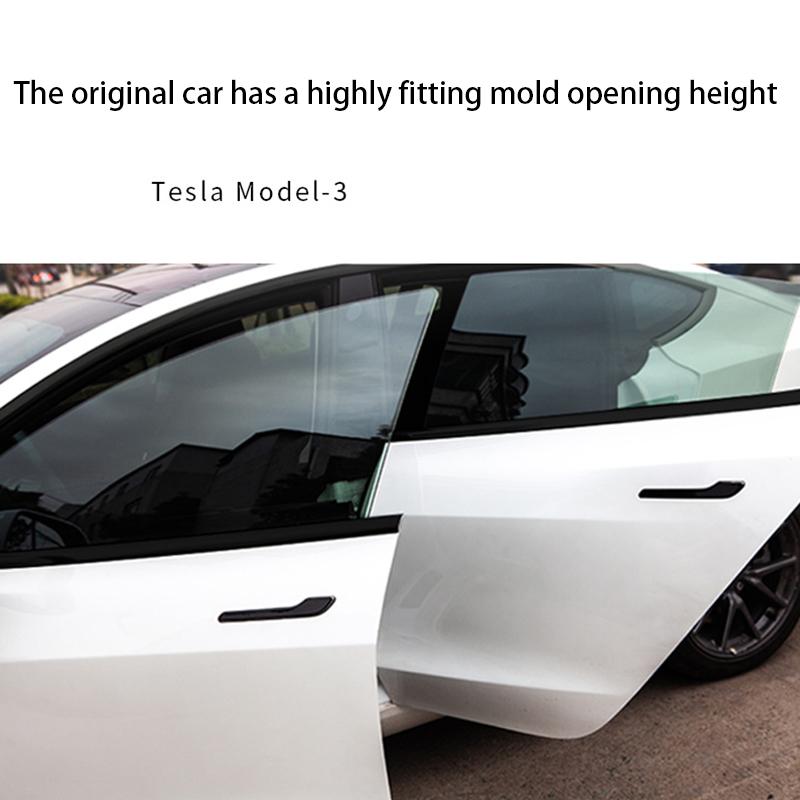 Car Window Frame Sticker for Tesla Model 3 Exterior Decoration Accessories PVC Door Handle Black Protector Trim Strips 2017-2020