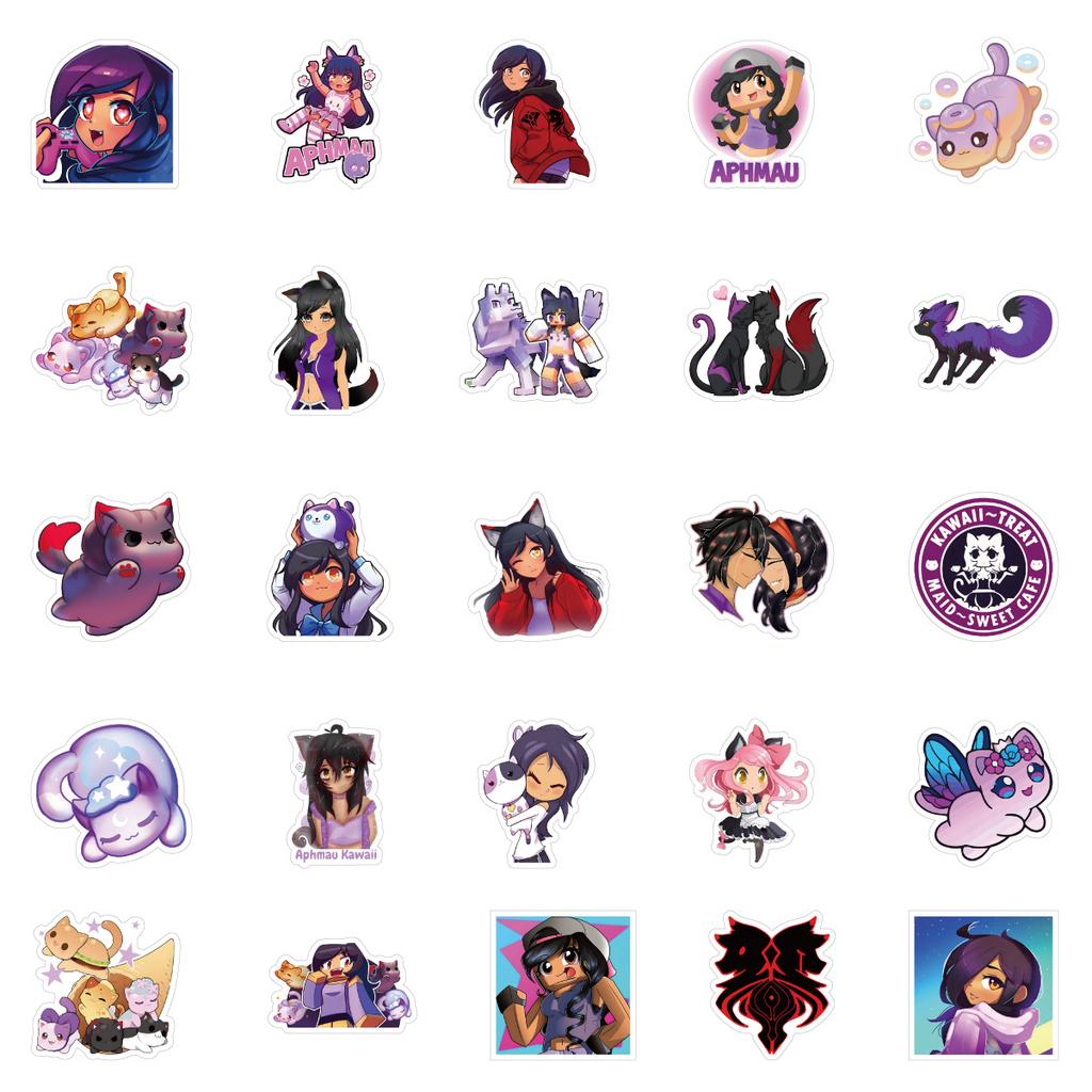 10/50 шт. аниме наклейки Aphmau Aphmau cat граффити наклейки для DIY багаж ноутбук скейтборд мотоцикл наклейка на велосипед