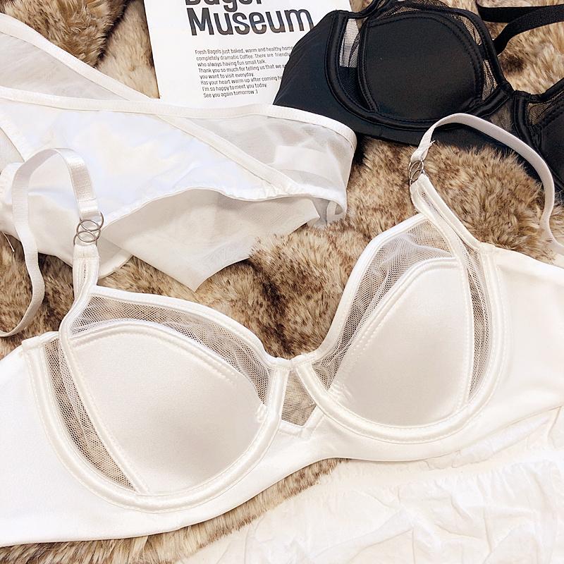 1 комплект/женский комплект нижнего белья, сексуальный кружевной бюстгальтер пуш-ап, французский тонкий бюстгальтер с тонкой чашкой, удобный летний сетчатый дышащий комплект нижнего белья без косточек