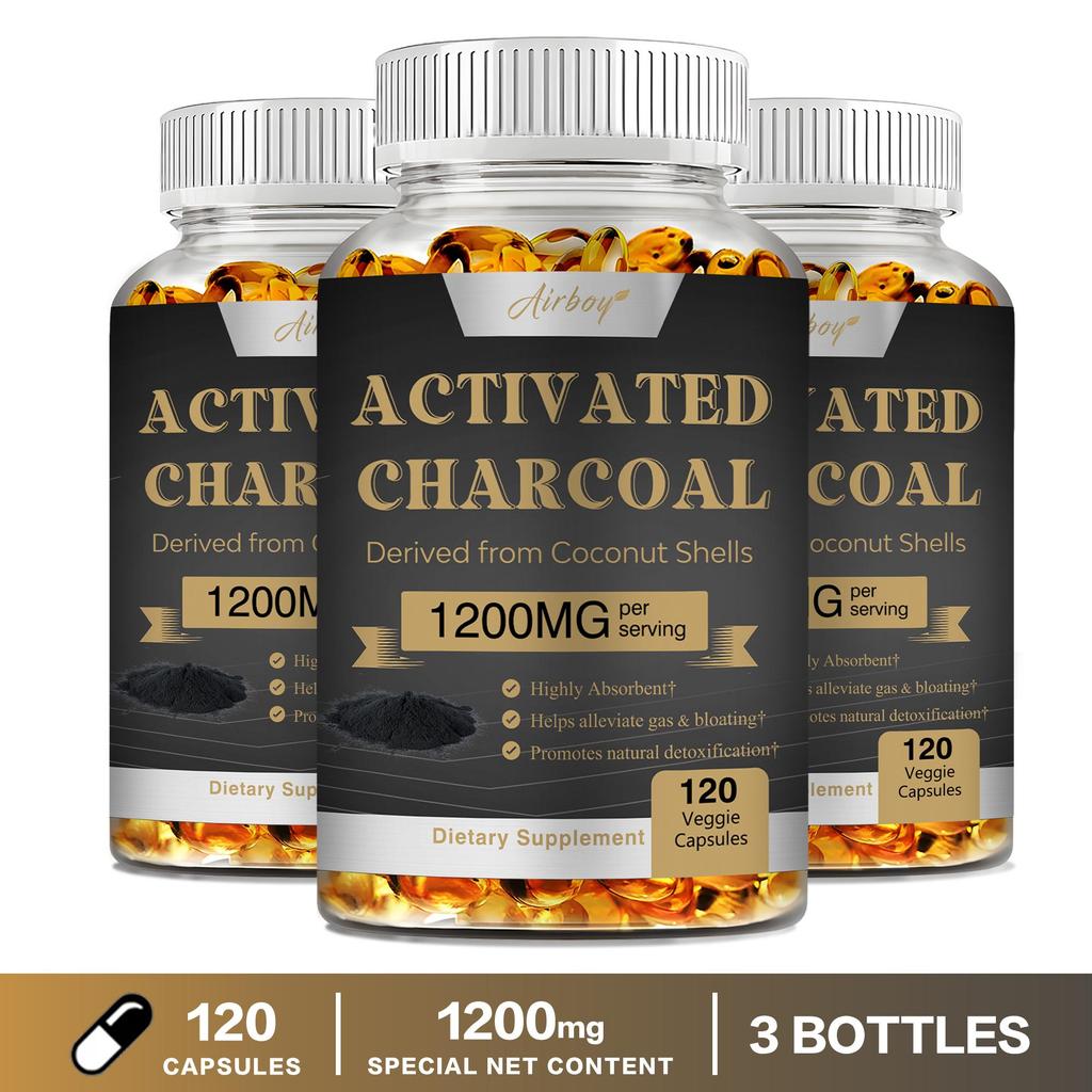 Airboy - 1200mg Activated Charcoal Capsules - Digestive Health