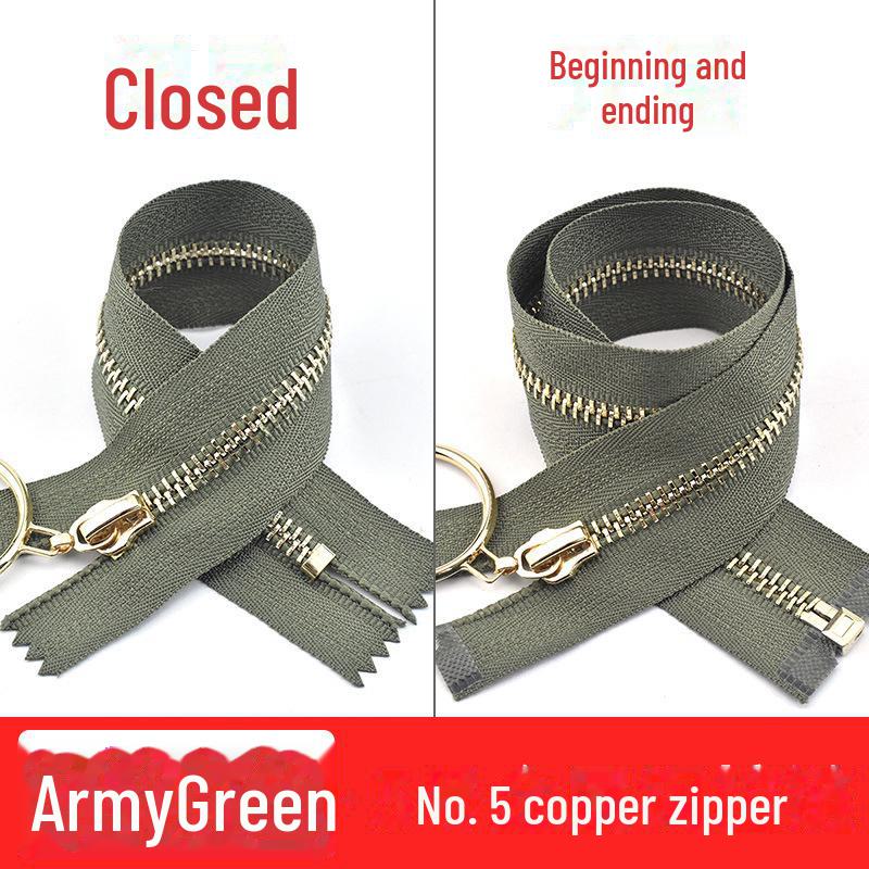 Металлическая молния 20-40 см с большим кольцом-пулером, размер 5, светло-золотые зубцы для сумок, кожаных юбок