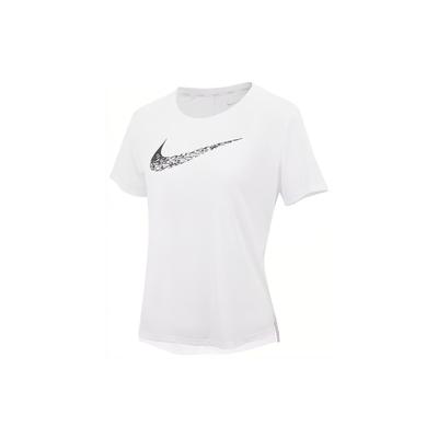 Футболка с коротким рукавом и круглым вырезом, однотонная, с логотипом, женская, белая DM7778-100
