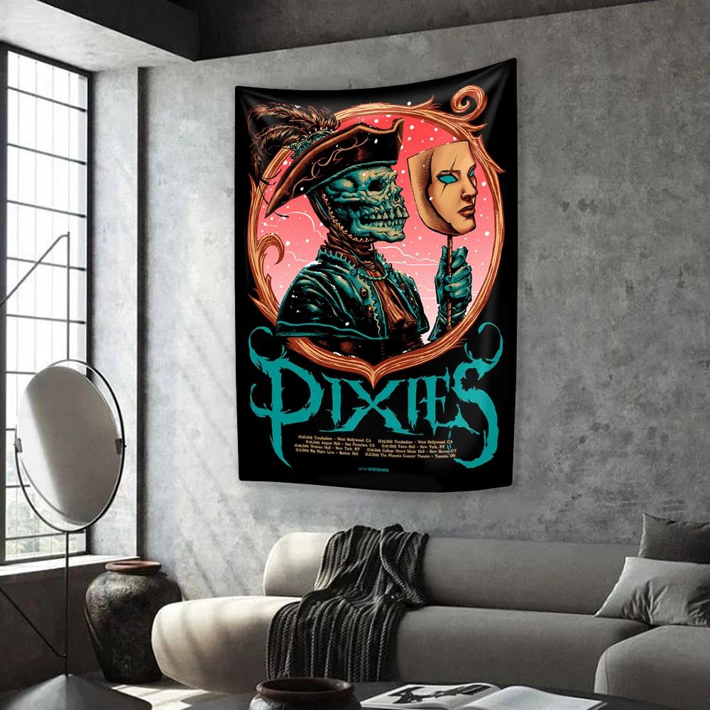Гобелен Альтернативной Рок-Группы Pixies Украшение для Дома Большой Тканевый Настенный Декор Фон для Вечеринки в Общежитии Декор для Концерта