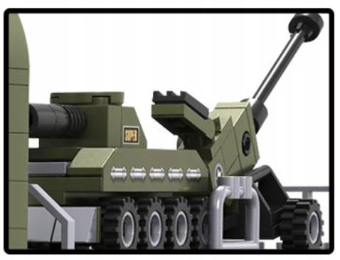 Building Blocks Military Train Green 764 Pieces Gift Set