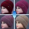 Woolen Yarn Women Winter Hat Warm Ring Scarf Ski Scarf Caps New Mom Beanies  Outdoor