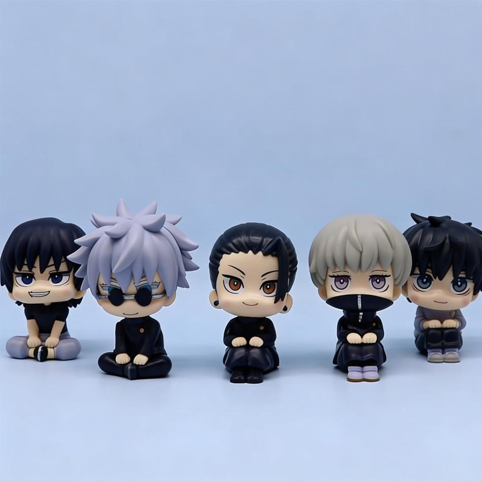 Набор из 5 шт. Аниме Фигурки Действия Jujutsu Kaisen - Юдзи Итадори и Годзё Сатору Q Вер. ПВХ Коллекционные Фигурки Игрушки Очаровательная Коллекция Подарков