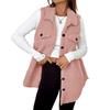 Women's Fuzzy Fleece Vest Casual Oversized Sleeveless Sherpa Jacket Button Down Fluffy Vest