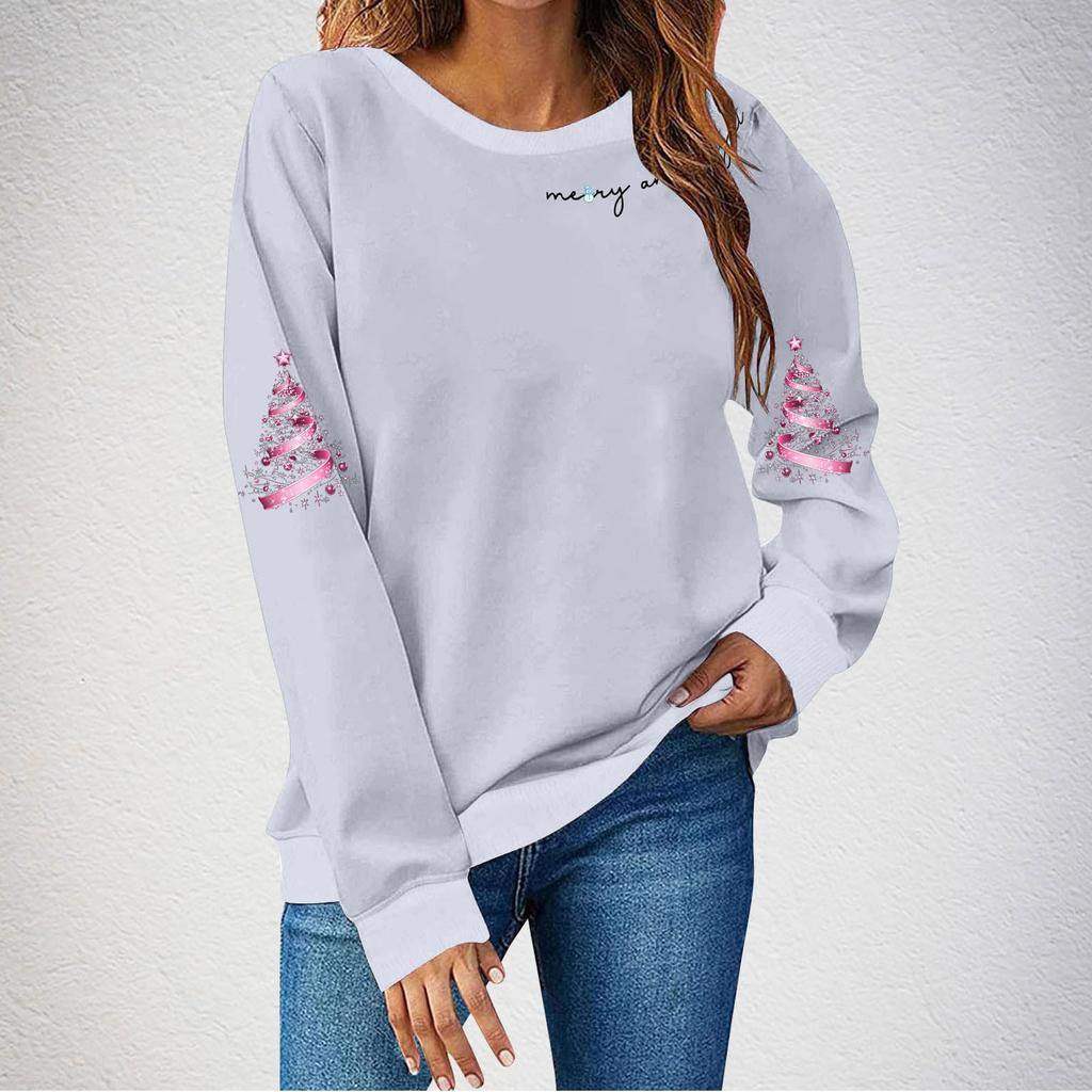 Ladies' Loose Comfortable Casual Fashionable Christmas Printed Hooded Sweatshirt