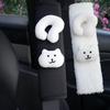 Cute Fluffy Cartoon Cat Car Seat Belt Cover Soft Padded Plush Shoulder Protector No Rubbing for Drivers