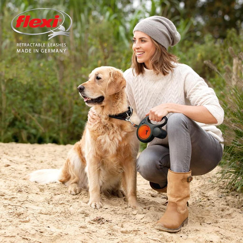 Flexi Рулетка выдвижная Новая Неоновая ленточного типа Размер S 5 м Оранжевая Японская [Официальный продукт]