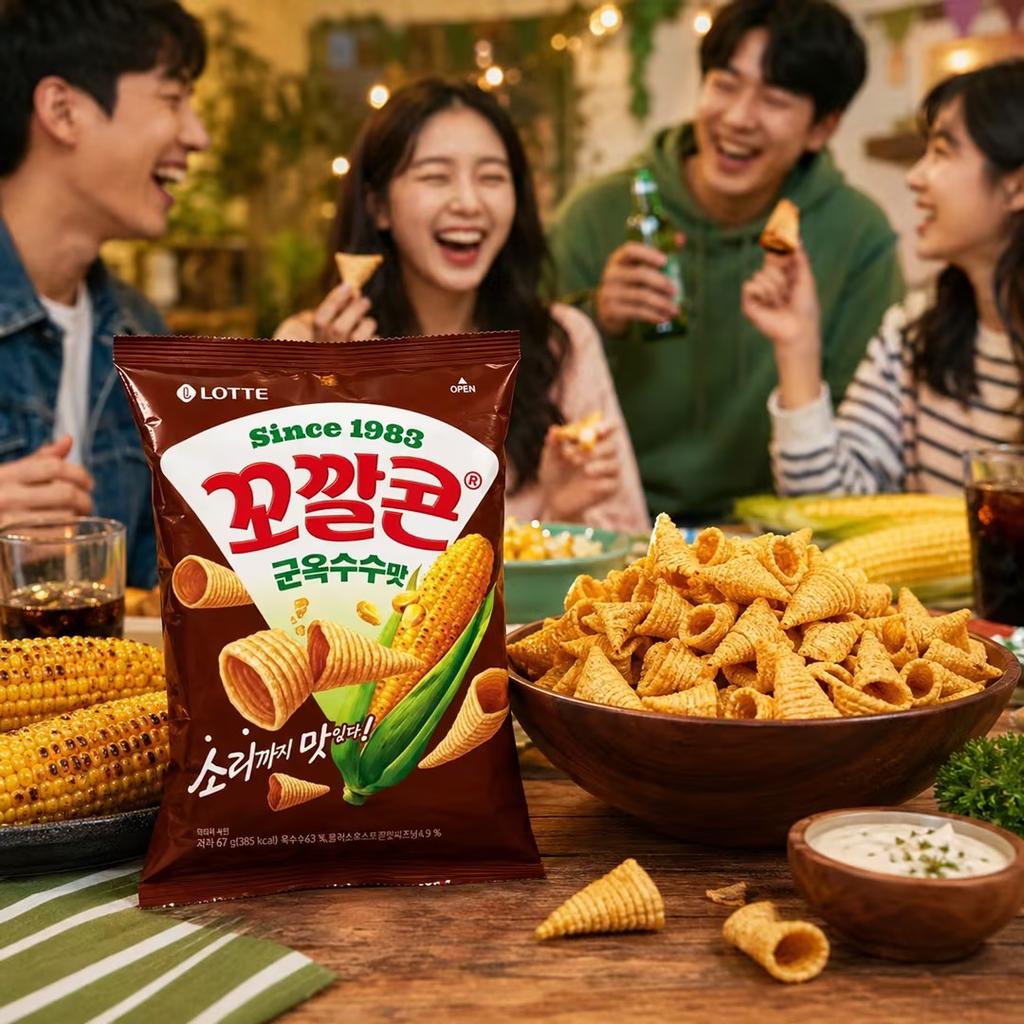 Кукурузный снэк Lotte Kokal (Вкус жареной кукурузы) 67 г