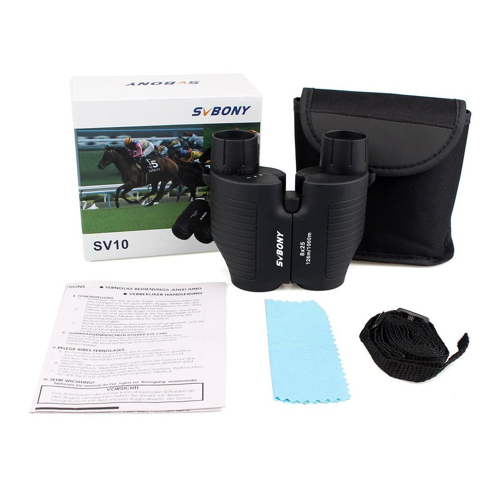 Svbony SV10 Binoculars, 8x25mm, Lightweight, Autofocus, Porro-Style Telescope, Bak4 Prism, No Focusing Required, Portable, Glasses Compatible, for