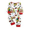 Family Matching Christmas Print Pajama Set with Round Neck Long Sleeve and Long Pants for Mom Kids