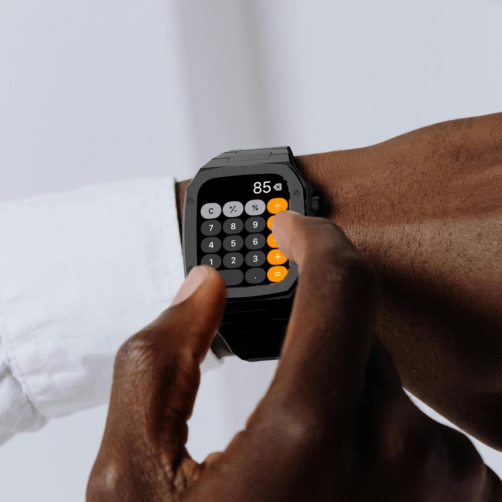 Haendihaendeu Полностью закрывающий корпус из нержавеющей стали для Apple Watch Для Apple Watch Поколения 4 / 5 / 6 / 7 / 8 / 9 / 10 / Se Металлический корпус для наручных часов 44 мм, 45 мм, 46 мм