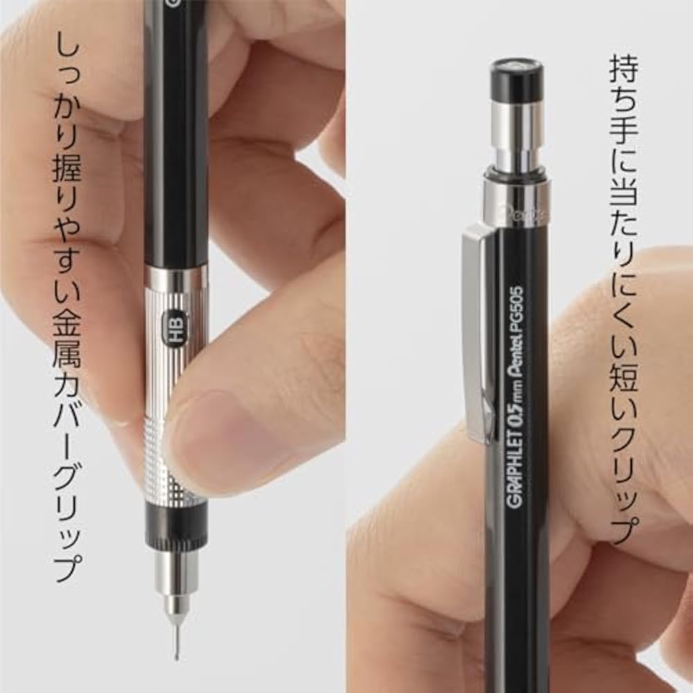 Механический карандаш Pentel PG505-AD, graphlet, металлический серый, 0,5 мм