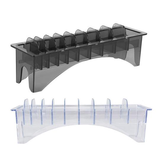 Ящик для хранения защитной насадки для машинки для стрижки волос с 10 отделениями, водонепроницаемый прозрачный прямоугольный пластиковый ящик для хранения направляющих расчесок