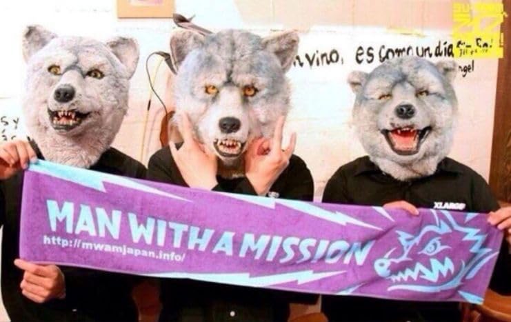 Полотенце-шарф MAN WITH A MISSION в цвете Shiiku Sukio (фиолетовый x светло-синий)