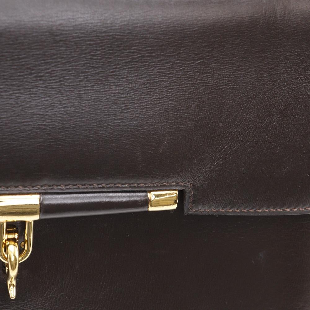 Hermes Сумка Paronniere винтажная Коричневая Коробка телячья кожа Женская Б/У