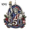 USA Flag Holiday Decorations 250 Anniversary Christmas Ornament, United States 1776-2026 250th Xmas Tree Trim Patriotic Keepsake, Acrylic Hanging