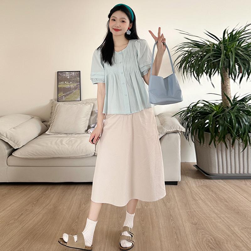 2026 Elegant Fashion Puff Sleeve Top & Tummy Support Skirt Set
