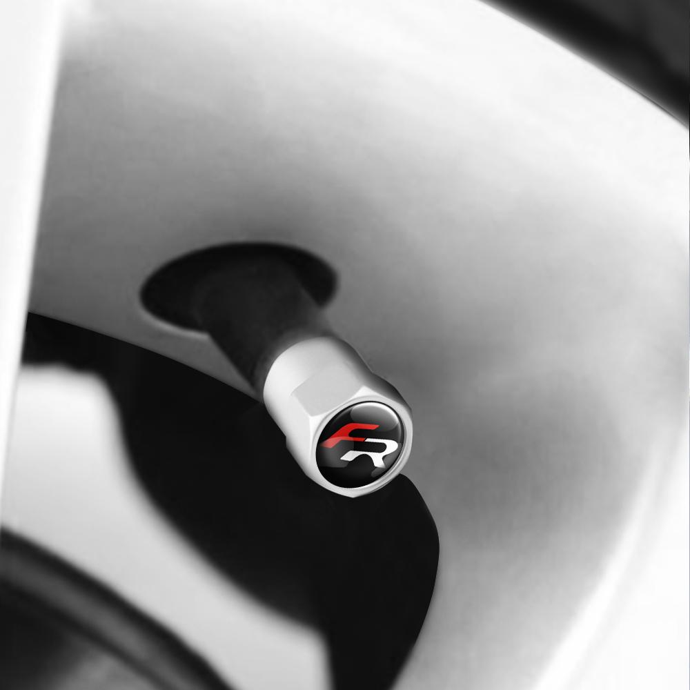 TBID8 4Pcs Metal Car Styling 3D Wheel Tire Valve Caps Stem Cover Accessories For Seat FR Cupra Tarraco Ateca Toledo Leon Ibiza Cordoba