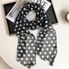 Новый шелковый шарф премиум-печати свободный многоцелевой простой в горошек повязка на голову леопардовый принт милый крутой стример