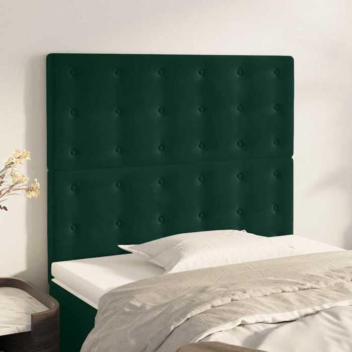 Maison Exclusive - Tête de lit Vert foncé 80x5x118/128 cm Velours
