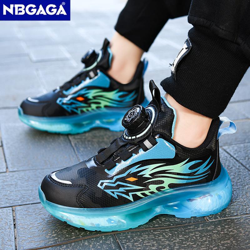 Легкая зимняя детская спортивная обувь с поворотной пряжкой для мальчиков, повседневные кожаные кроссовки для бега, детская теннисная обувь для активного отдыха, нескользящая