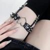 Rivet Love Leg Ring Y2K Babes Pu Black Sweet Punk Subculture Leather Garter Clip Accessories Adjustable